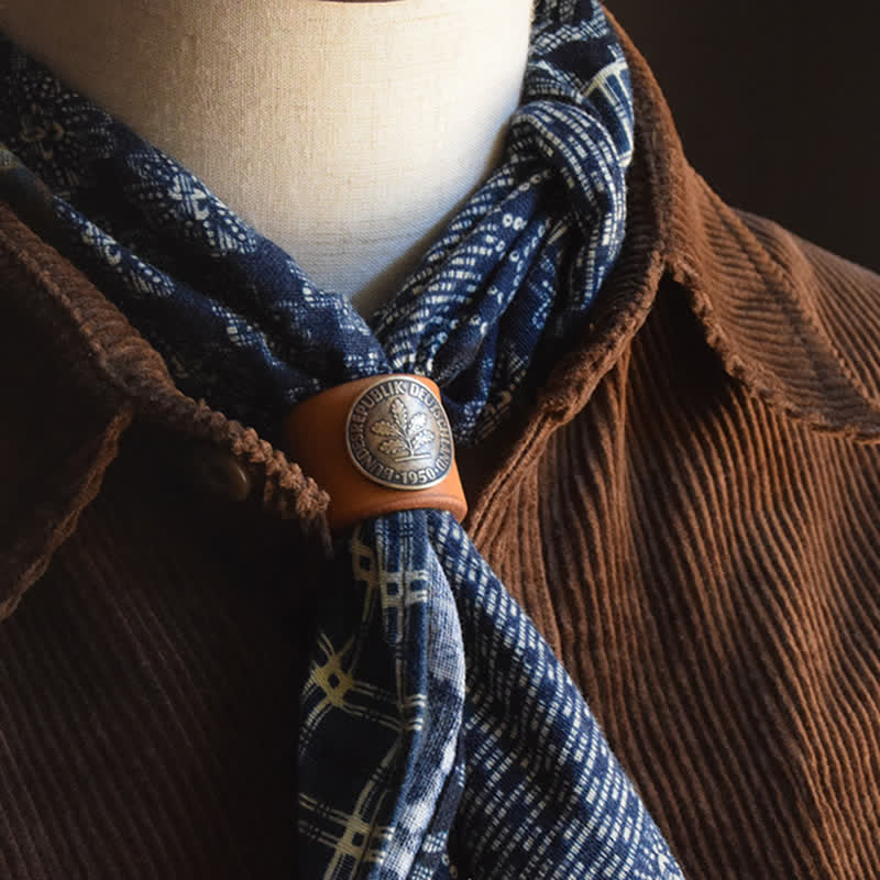 Vintage Blue Patchwork Geometric Pattern Square Scarf - image 0