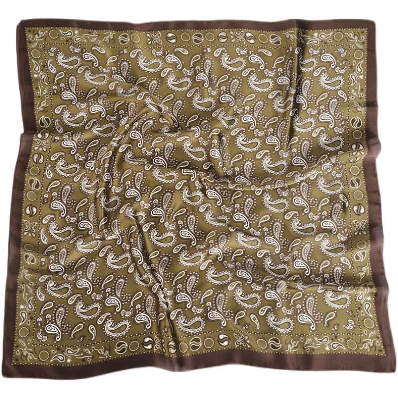 Classic Two Tone Paisley Flower Prints Square Scarf - image 6
