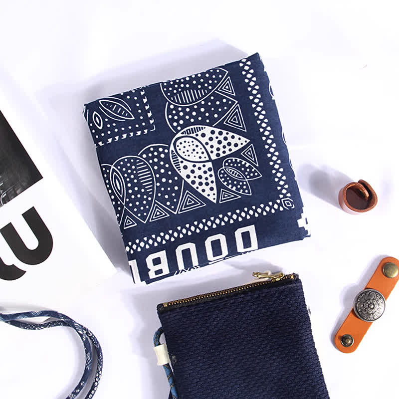 Ethnic Floral Pattern Square Scarf with Scarf Buckle - image 3