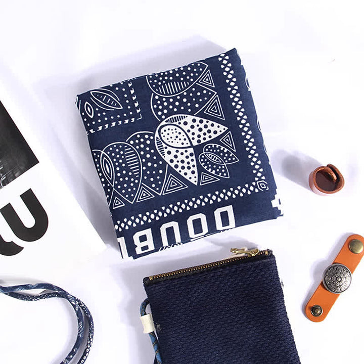 Ethnic Floral Pattern Square Scarf with Scarf Buckle - image 3