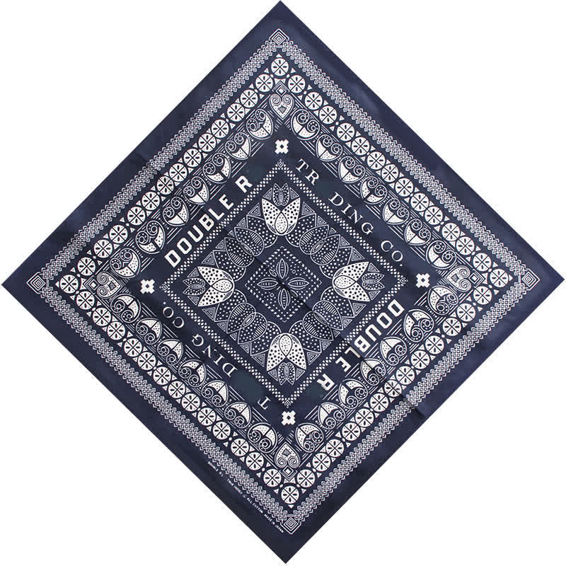 Ethnic Floral Pattern Square Scarf with Scarf Buckle - image 1