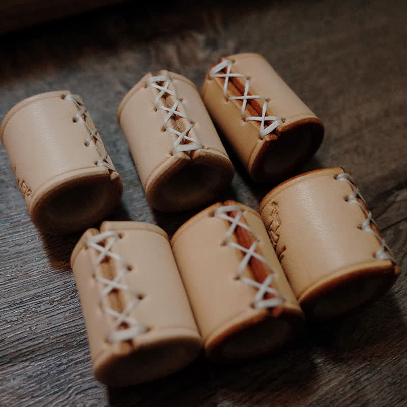 Embossing Eagle Vegetable-Tanned Leather Scarf Ring - image 3