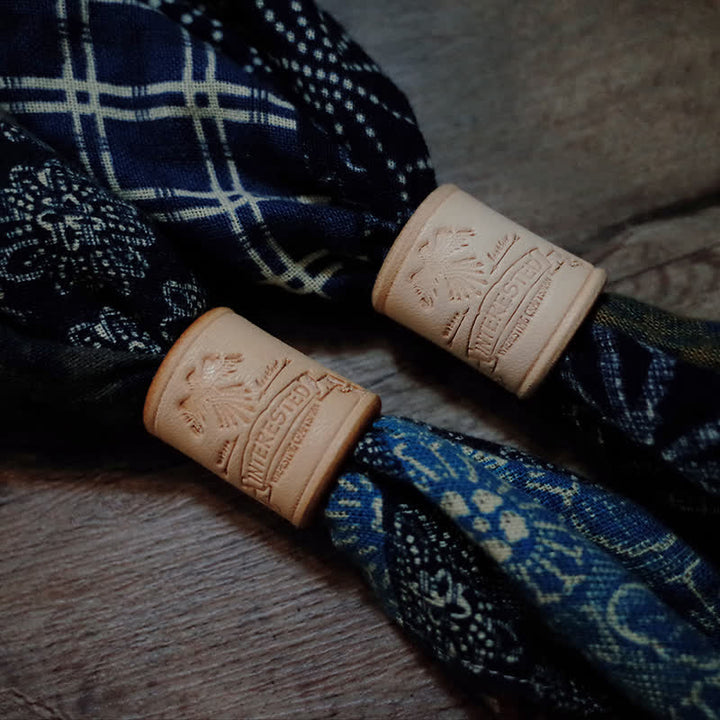 Embossing Eagle Vegetable-Tanned Leather Scarf Ring - image 1