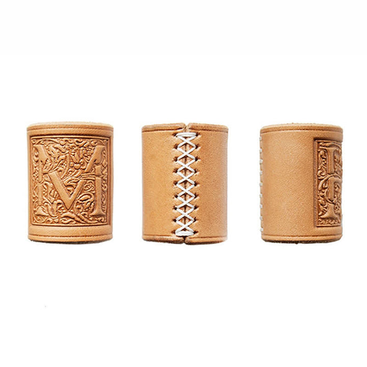 Embossing English Letter A-Z Pattern Leather Scarf Ring - image 6
