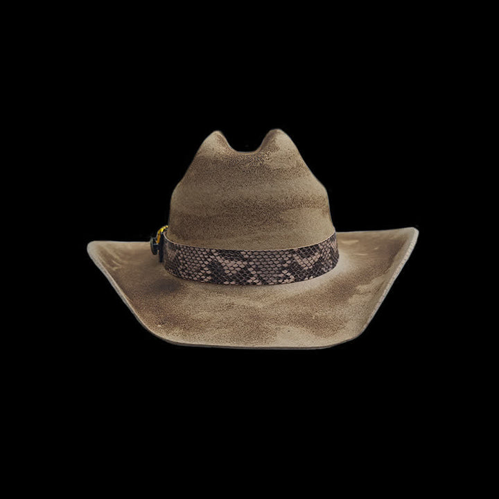 Bullet Decors Snake Skin Pattern Ribbon Cowboy Hat - image 3