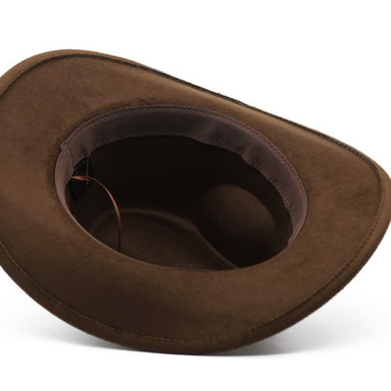 Western Wild Bull Ox Head Strap Felt Cowboy Hat - image 4