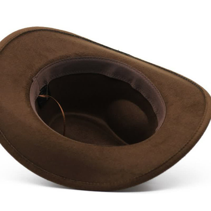 Western Wild Bull Ox Head Strap Felt Cowboy Hat - image 4