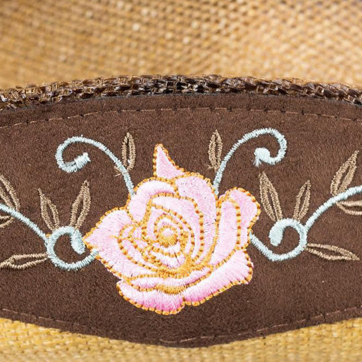 Pink Flower Western Party Cowgirl Cowboy Straw Hat - image 6