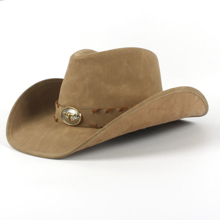 Dark Khaki Outdoor Wide Brim Western Cowboy Hat - Dark Khaki - M (22"-22 7/8") - image 0
