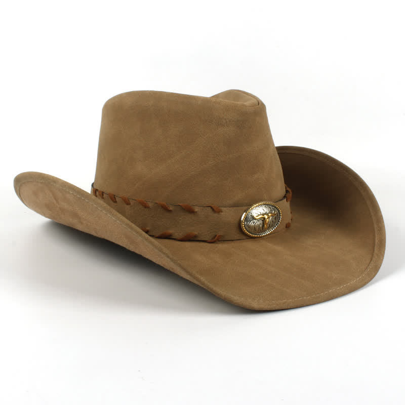 Dark Khaki Outdoor Wide Brim Western Cowboy Hat - image 7