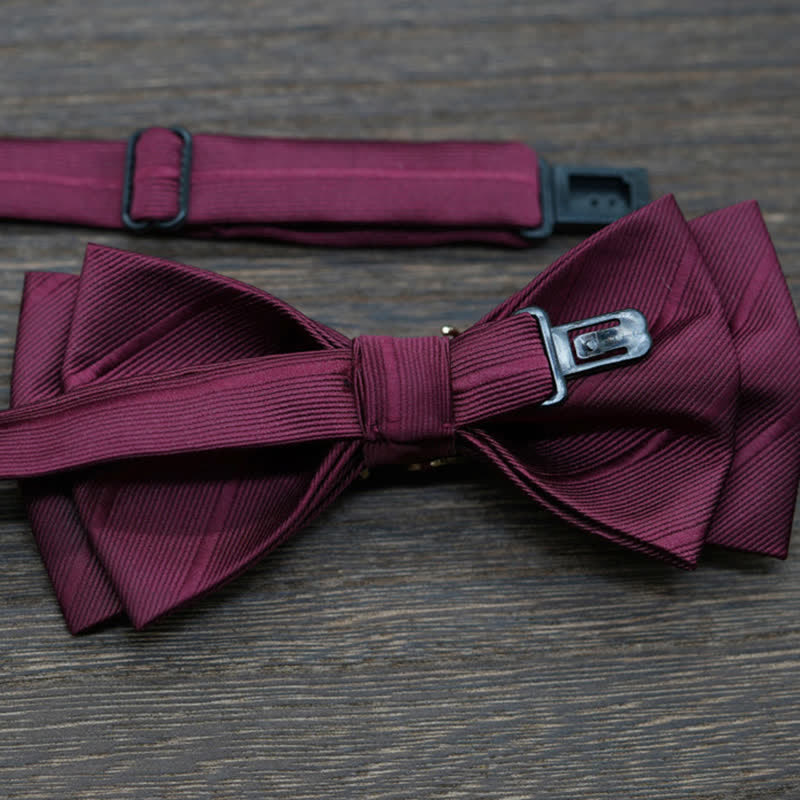 Men's Gold Metal Branch Shaped Twilled Bow Tie - image 2
