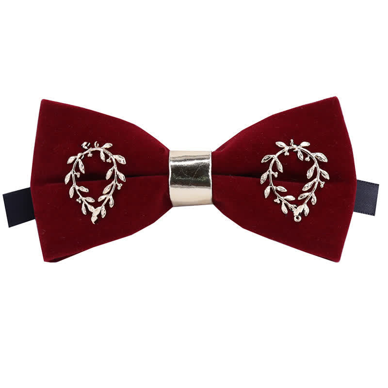 Men's Gold Applique Metal Leaf Decoration Bow Tie - Style #6 - image 11