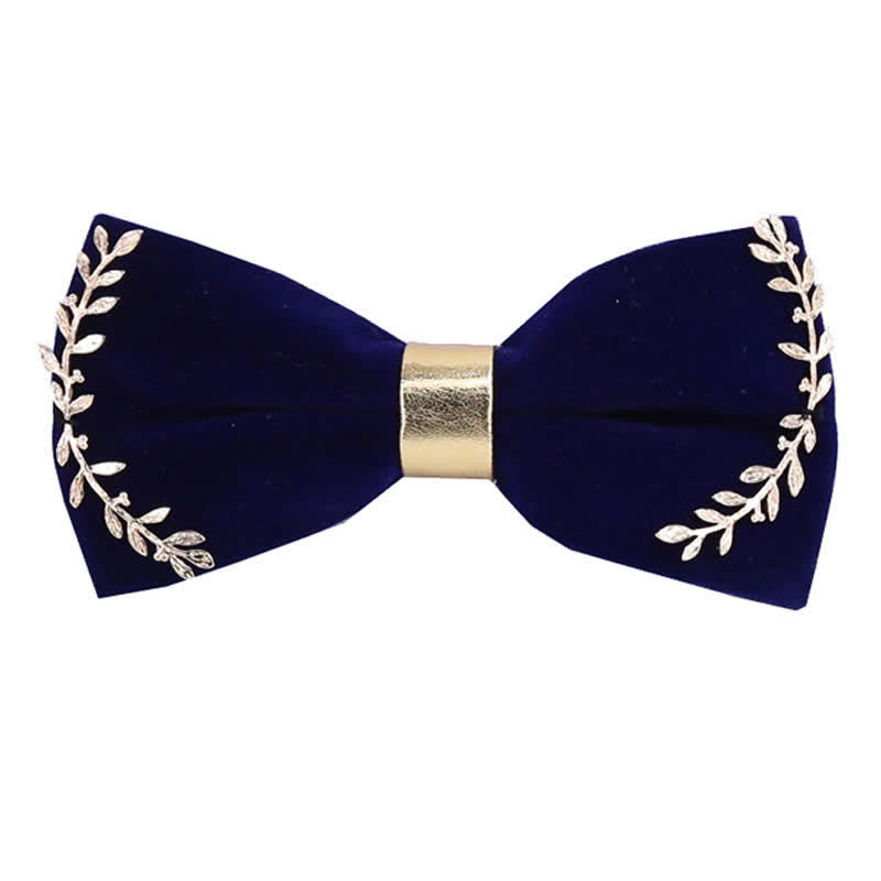 Men's Gold Applique Metal Leaf Decoration Bow Tie - Style #4 - image 7