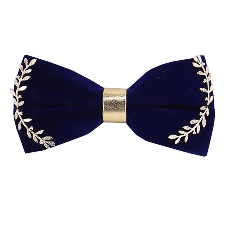 Men's Gold Applique Metal Leaf Decoration Bow Tie - Style #4 - image 7