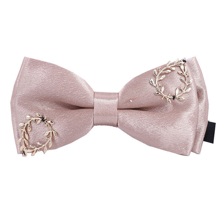 Men's Gold Applique Metal Leaf Decoration Bow Tie - Style #5 - image 9