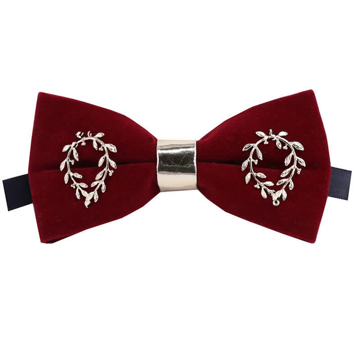 Men's Gold Applique Metal Leaf Decoration Bow Tie - Style #6 - image 11
