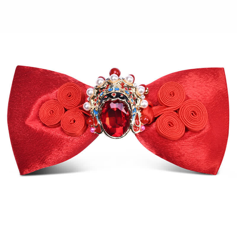 Men's Stylish Circle Decors Artificial Pearl Crystal Bow Tie - Style #4 - image 3