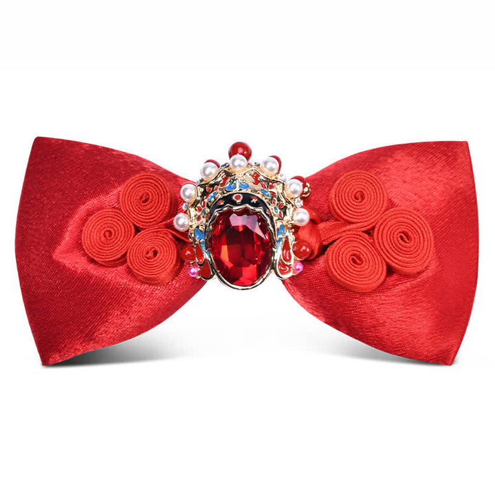 Men's Stylish Circle Decors Artificial Pearl Crystal Bow Tie - Style #4 - image 3