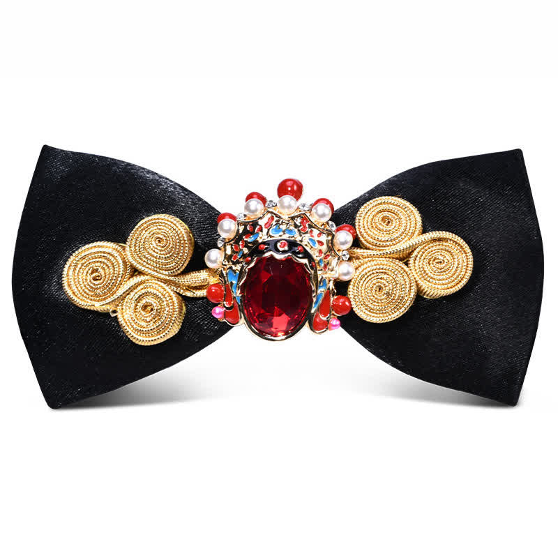Men's Stylish Circle Decors Artificial Pearl Crystal Bow Tie - Style #2 - image 1