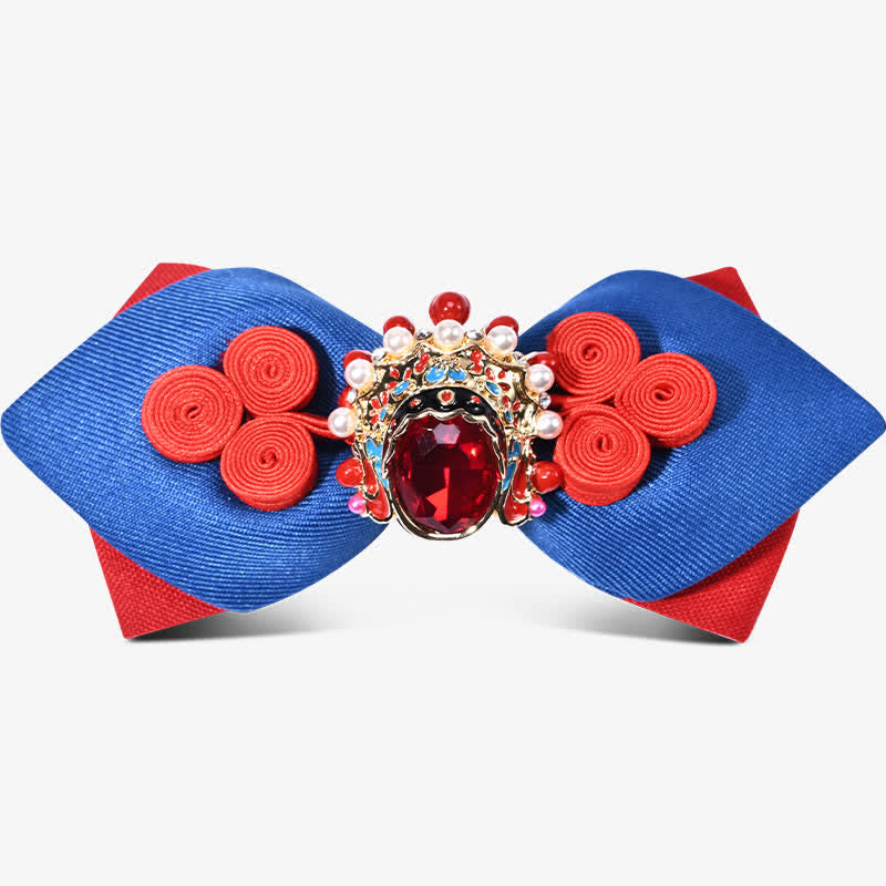 Men's Stylish Circle Decors Artificial Pearl Crystal Bow Tie - Style #9 - image 8