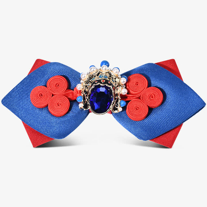 Men's Stylish Circle Decors Artificial Pearl Crystal Bow Tie - Style #7 - image 6