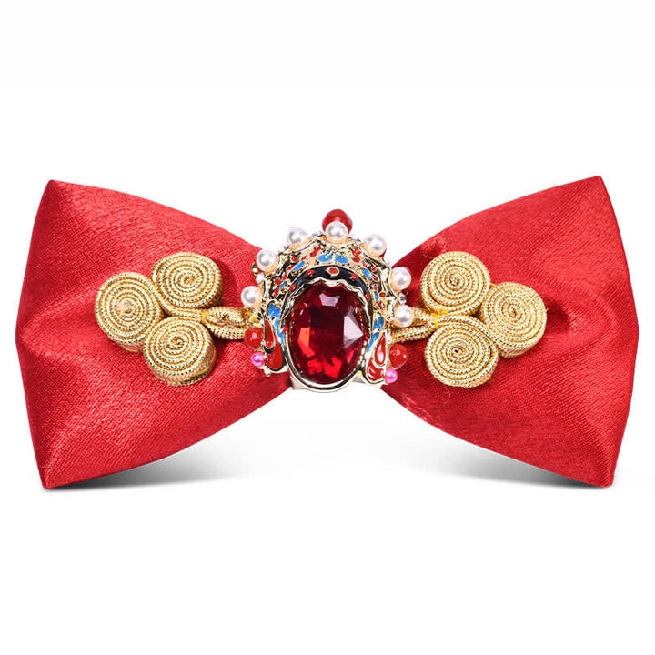 Men's Stylish Circle Decors Artificial Pearl Crystal Bow Tie - Style #6 - image 5