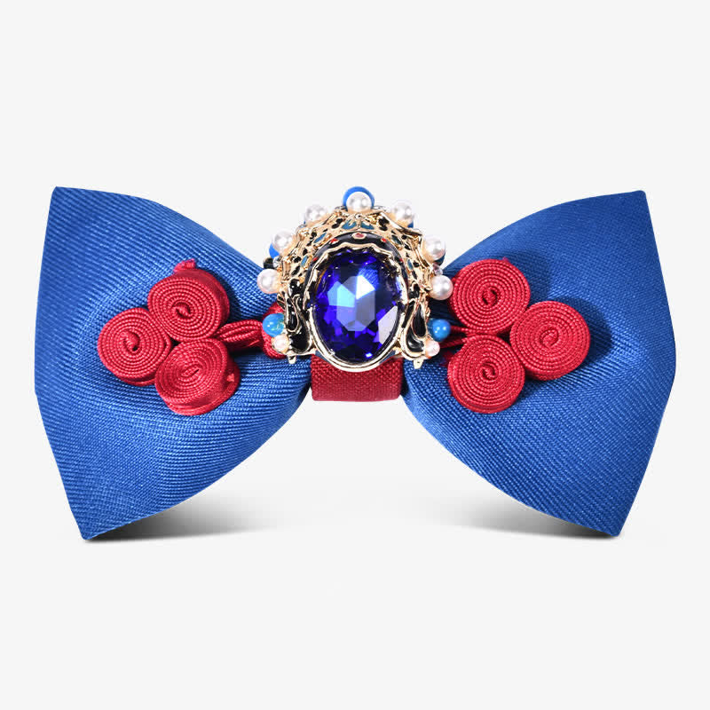 Men's Stylish Circle Decors Artificial Pearl Crystal Bow Tie - Style #8 - image 7
