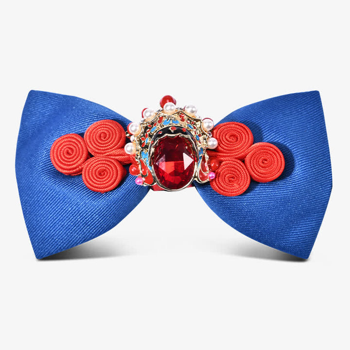 Men's Stylish Circle Decors Artificial Pearl Crystal Bow Tie - Style #10 - image 9