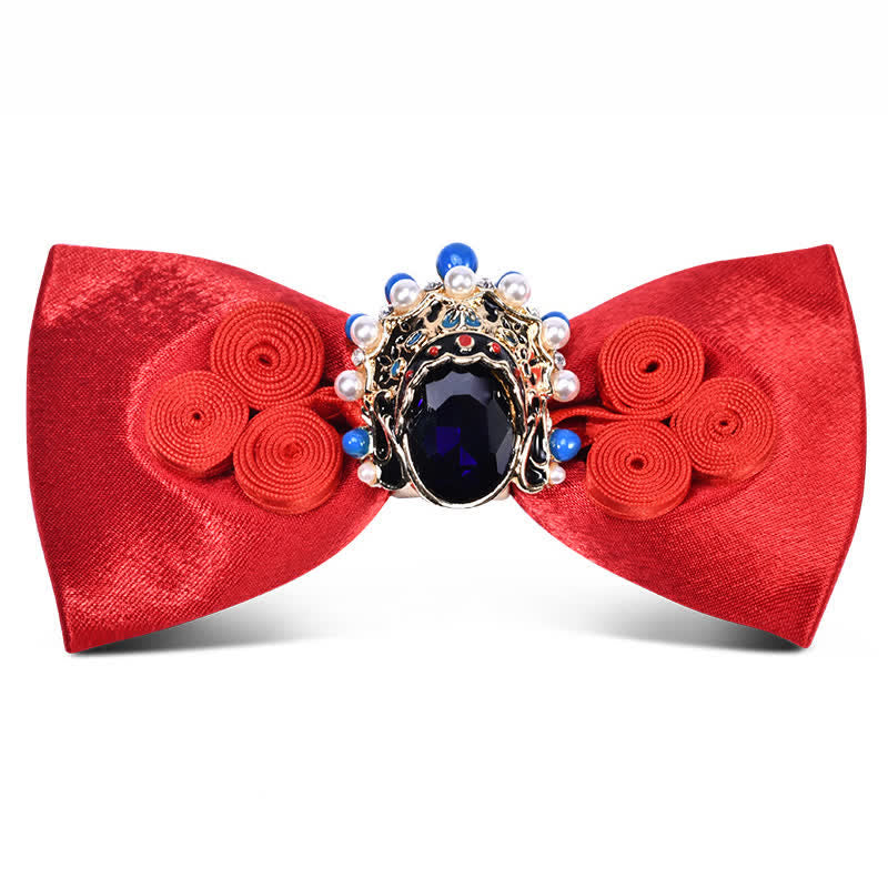 Men's Stylish Circle Decors Artificial Pearl Crystal Bow Tie - Style #5 - image 4