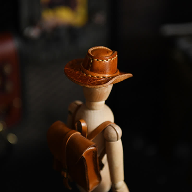 MIni Cowboy Leather Hat Handmade Keychain - image 10