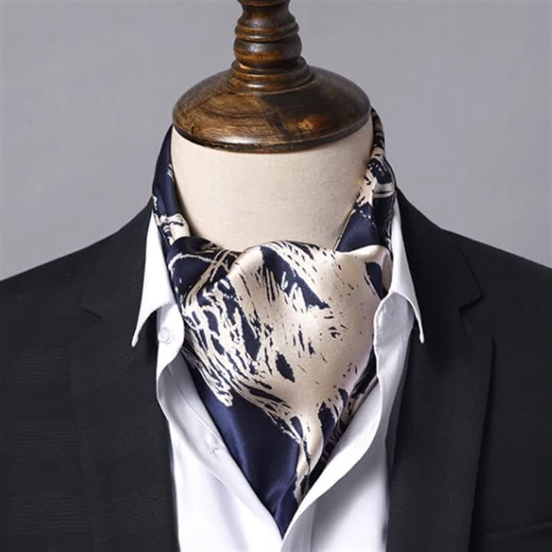 Navy & Beige Abstract Horse Print Square Scarf - image 1