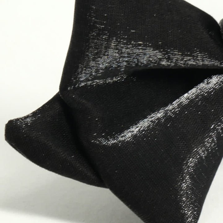 Men's Black Glossy Playful Beard Shape Bow Tie - image 3