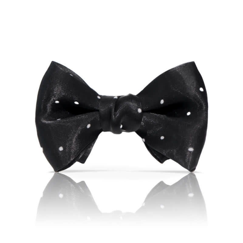 Men's Romantic Black & White Polka Dots Bow Tie - Style #1 - image 1