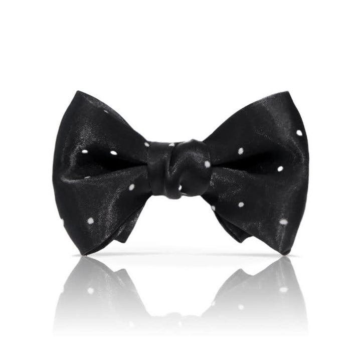 Men's Romantic Black & White Polka Dots Bow Tie - Style #1 - image 1