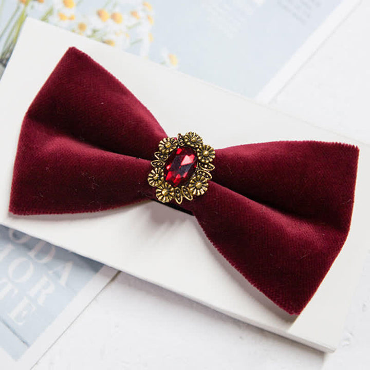Men's Sunflower Artficial Crystal Velvet Bow Tie - image 0