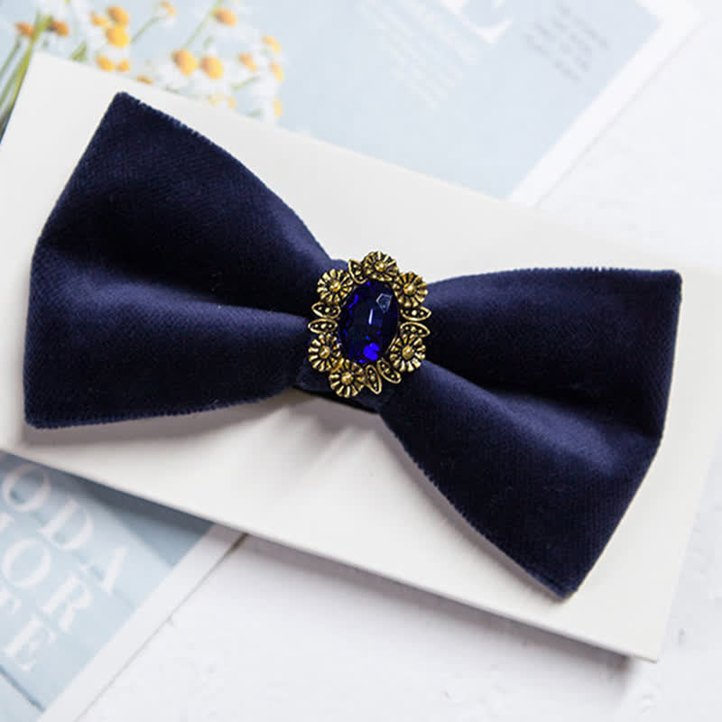 Men's Sunflower Artficial Crystal Velvet Bow Tie - image 5