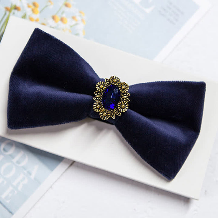 Men's Sunflower Artficial Crystal Velvet Bow Tie - image 5