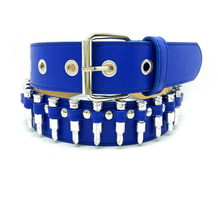 Stylish Punk Bullets Rivet Decor Leather Belt - Royal - 42 - image 12