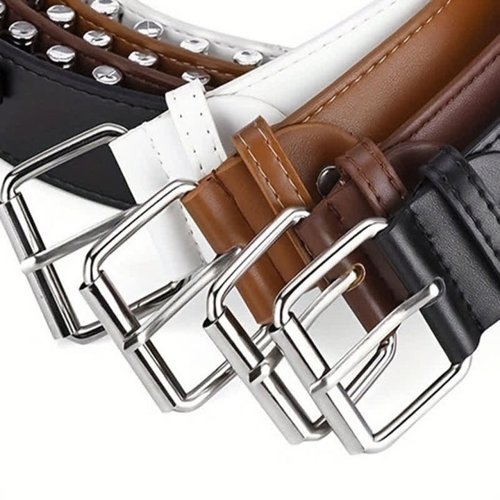 Stylish Punk Bullets Rivet Decor Leather Belt - image 1