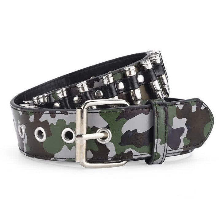 Camouflage Rock Wild Bullet Rivets Leather Belt - image 5