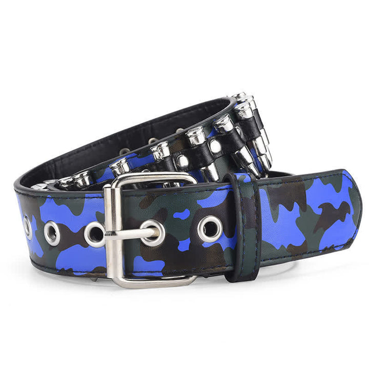 Camouflage Rock Wild Bullet Rivets Leather Belt - image 2
