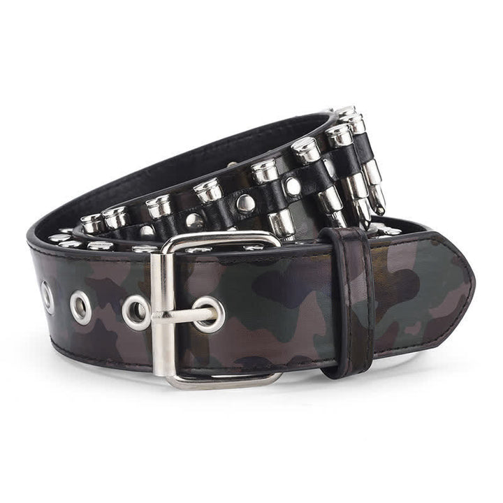 Camouflage Rock Wild Bullet Rivets Leather Belt - image 11
