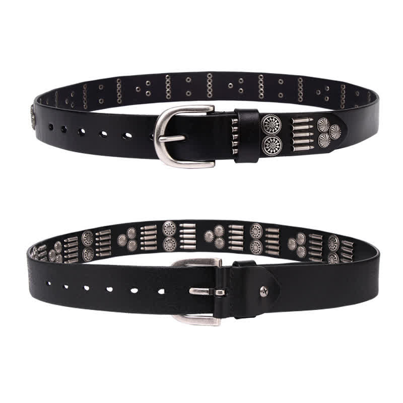 Fashion Punk Rock Metal Bullet Rivets Leather Belt - image 9