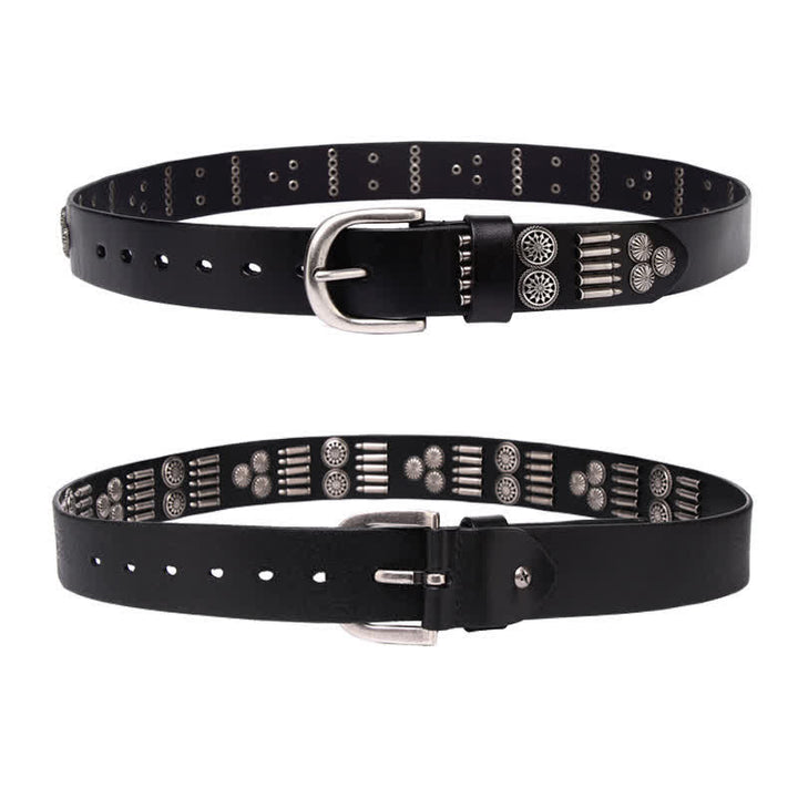 Fashion Punk Rock Metal Bullet Rivets Leather Belt - image 9