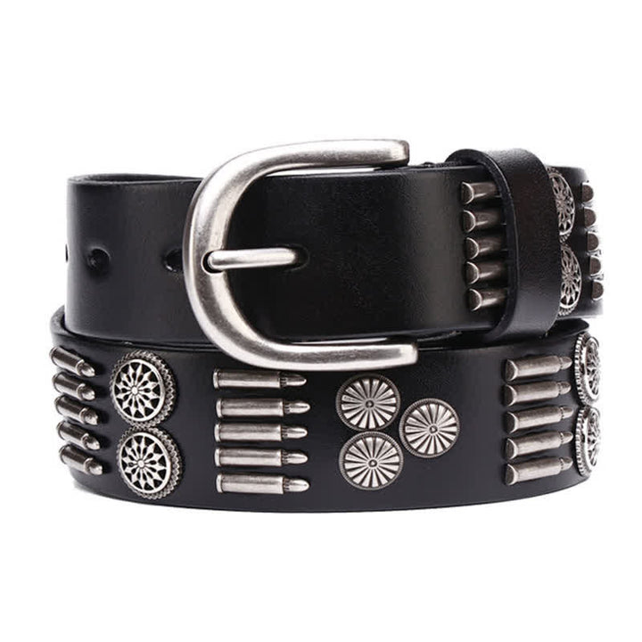 Fashion Punk Rock Metal Bullet Rivets Leather Belt - image 5