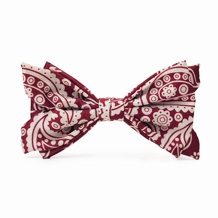 Men's Red & White Cashew Polka Dot Printed Bow Tie - Bow Tie - image 0