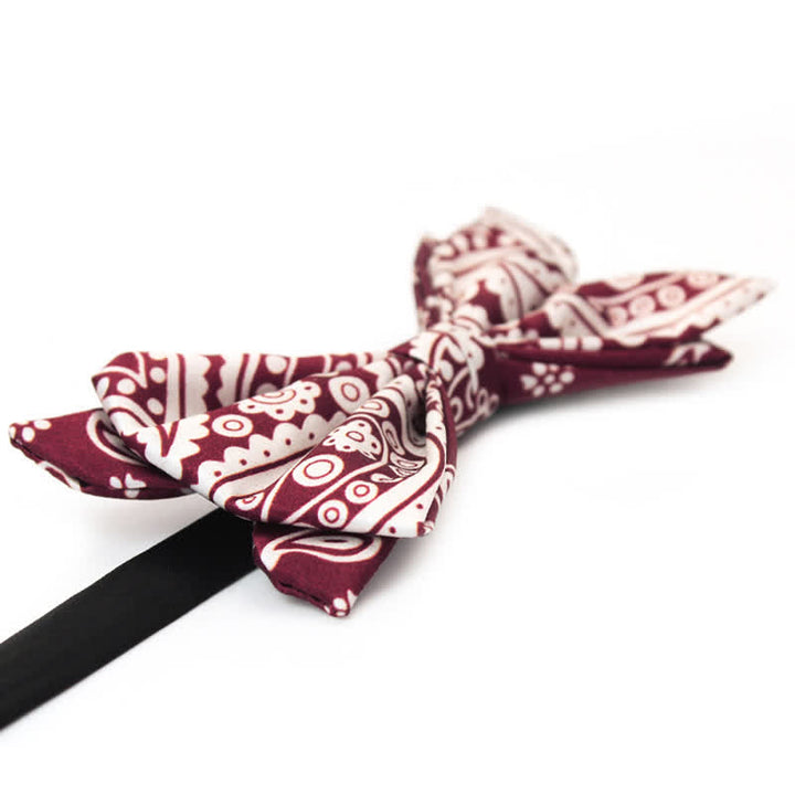 Men's Red & White Cashew Polka Dot Printed Bow Tie - image 1