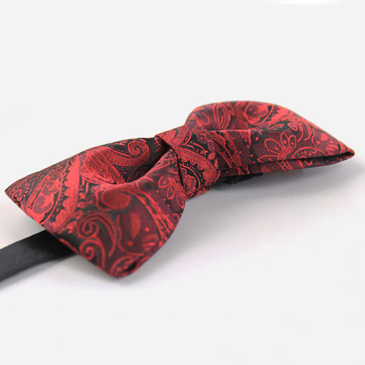 Men's Elegant British Style Burgundy Paisley Bow Tie - image 12