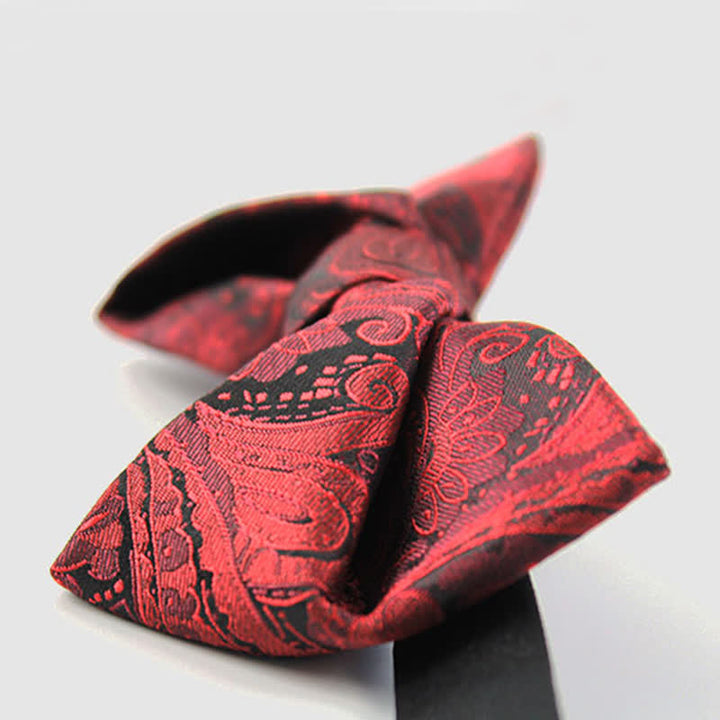 Men's Elegant British Style Burgundy Paisley Bow Tie - image 10