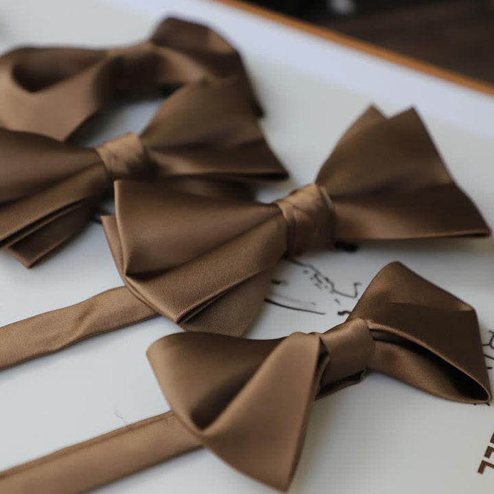 Men's Solid Coffee Brown Color Series Bow Tie - image 3
